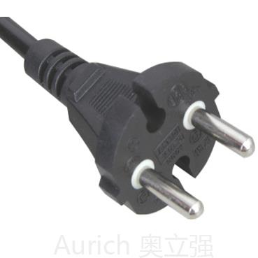 歐式二芯圓針插頭電源線，歐標電線，VDE電源線插頭，生產(chǎn)廠家